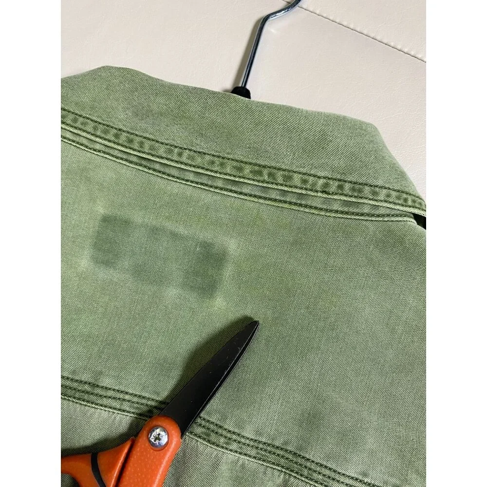 Ryan Michael Men Silk Blend Green Button Up Shirt Size Large Long Sleeve Western - Picture 6 of 16